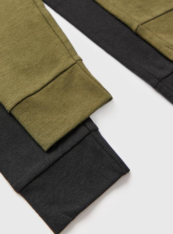 Buy Khaki Black Ribbed Thermal Leggings 2 Pack 4 5 years